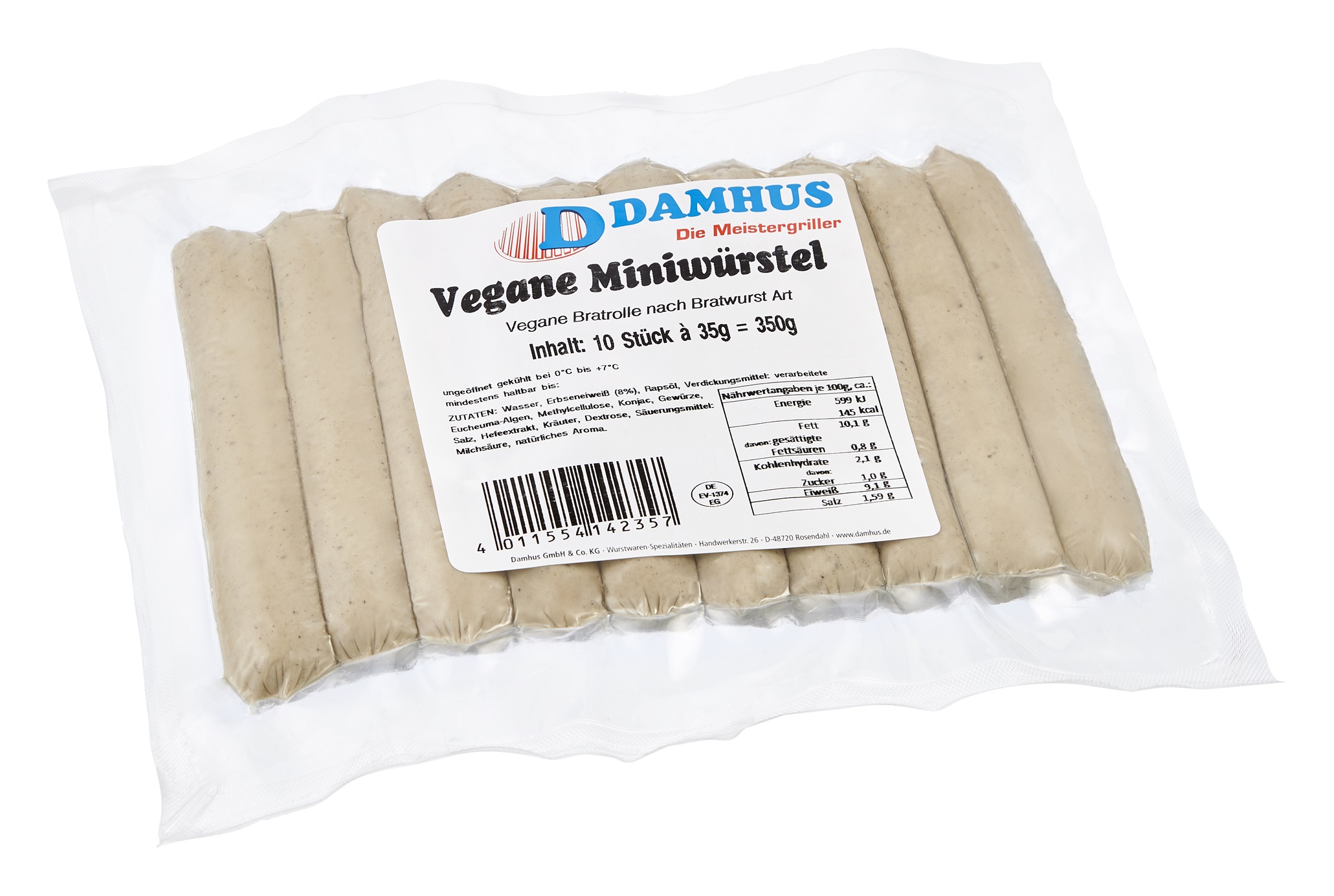 Vegane Bratwürstel 10x35g 10 Vegane Miniwürstel in einer Packung